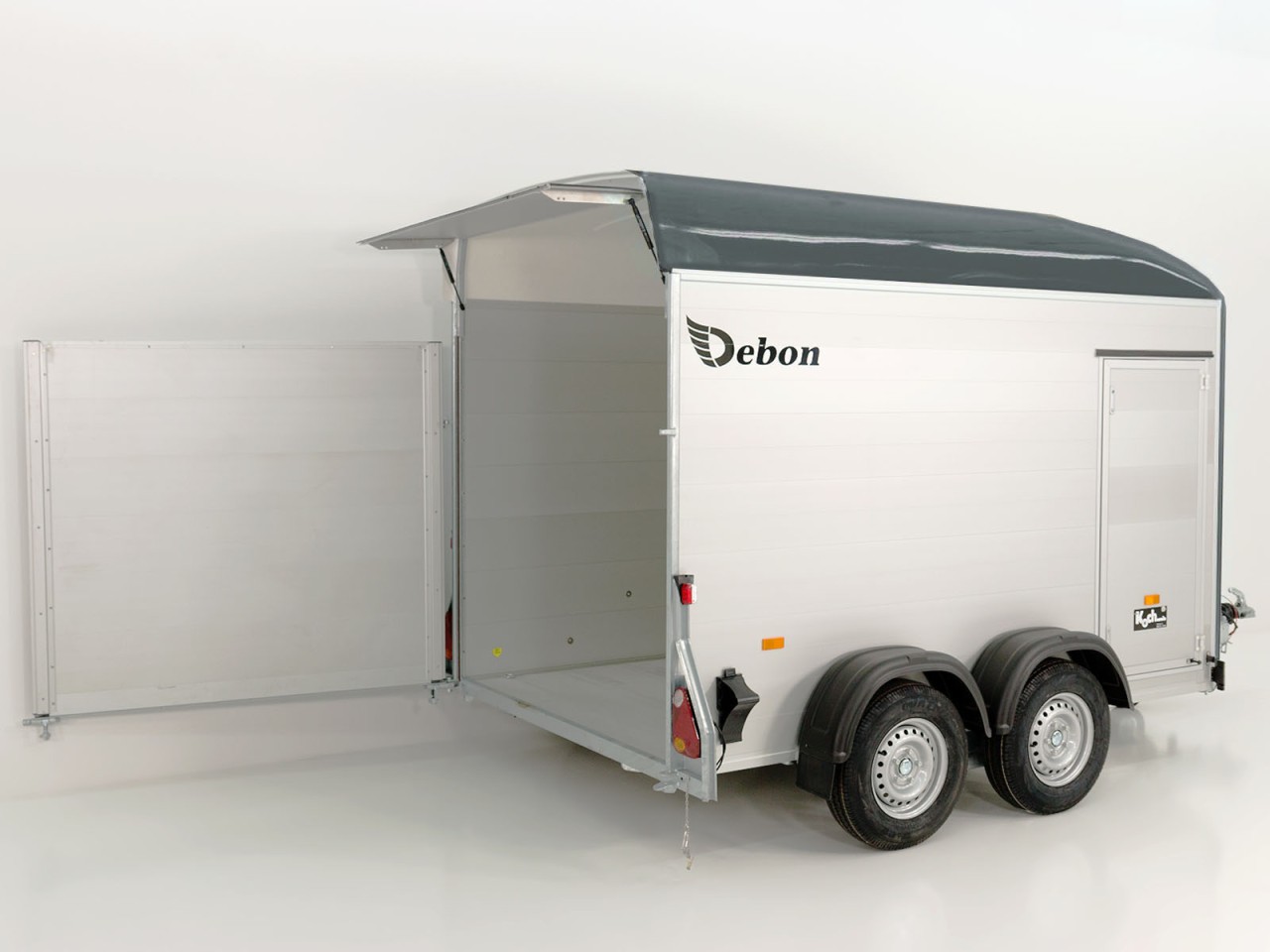 2908_020HyaIBVUTqzvK_1280x1280-1.jpg Debon Kofferanhänger C500 164x300cm H:200cm 2,6t, Alu, Polybug, Tür, grau-Neu – Bild 1