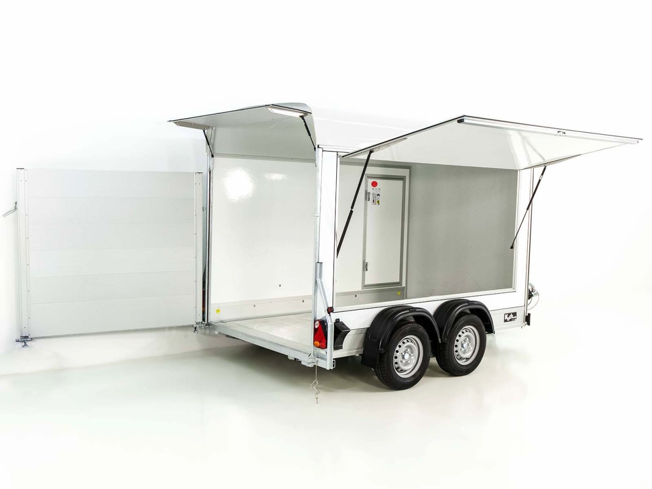 97.jpg Debon Kofferanhänger C500 Sandwich 164x300cm H:200cm 2,0t|Alu|Polybug|Tür|weiß-Neu – Bild 1