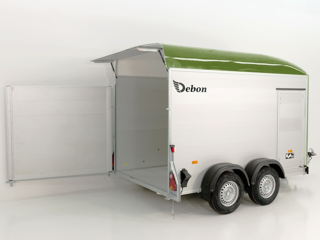 98.jpg Debon Kofferanhänger C500 164x300cm H:200cm 2,0t|Alu|Polybug|Tür|olivgrün-Neu – Bild 1