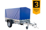Anhänger Garden Trailer 200 KIPP 200×106 cm 750 kg [mit Hochspriegel, blauer Hochplane und Stützrad]-Neu – Bild 2