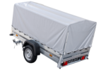Anhänger Pkw 230×125 Garden Trailer 230 KIPP Unitrailer 750 kg mit Stützrad, Hochplane und Hochspriegel-Neu – Bild 4