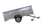 Großer Anhänger 750 kg Garden Trailer 264 KIPP mit Bordwandaufsatz [zusätzliche 40 cm], Stützrad und blauer Flachplane-Neu – Bild 5